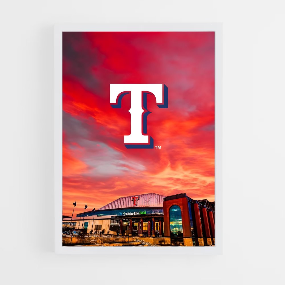 Poster Sunset at Rangers Stadium – affiche Baseball (vue 3)